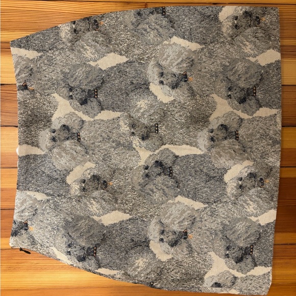 RARE! & Other Stories Textured Beige and Black Dog Print Skirt - Picture 3 of 4